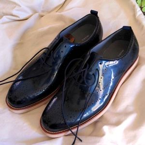 Marc Nolan men's wingtip oxfords, blue 9